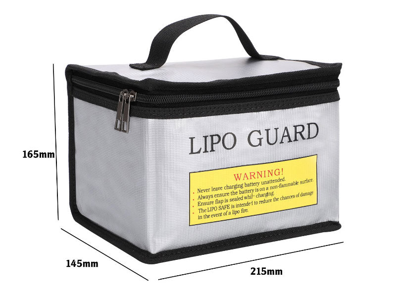 Racers Edge - Lipo Battery Charging Safety Bag 215x145x165mm with Zipper
