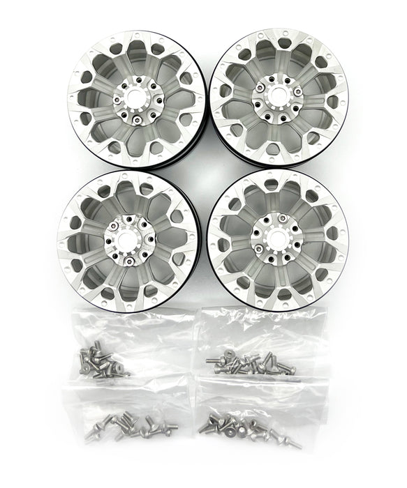 3462 - 1.9" Aluminum Beadlock Rims (4pcs) Y Pattern, Silver