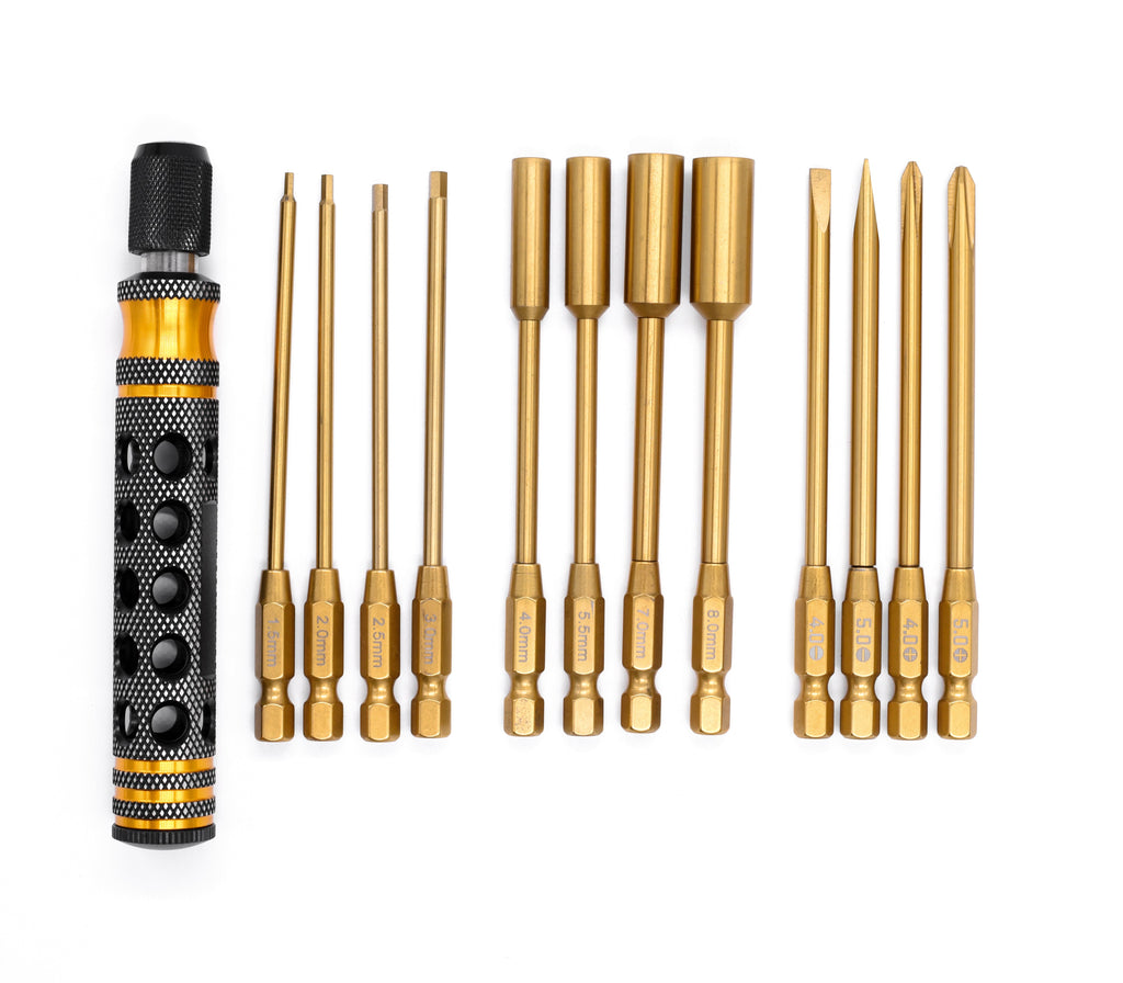 Premium 12-in-1 Magnetic & Locking Screwdriver Set with — Racers